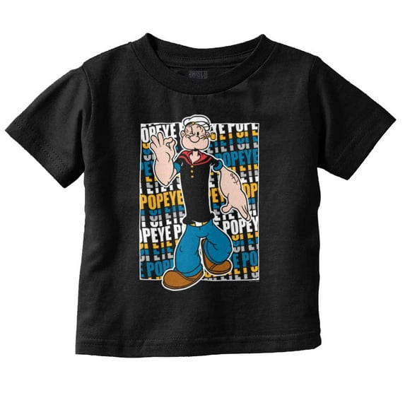 Classic Retro Popeye the Sailor Man Toddler Boy Girl T Shirt Infant Toddler Brisco Brands 2T