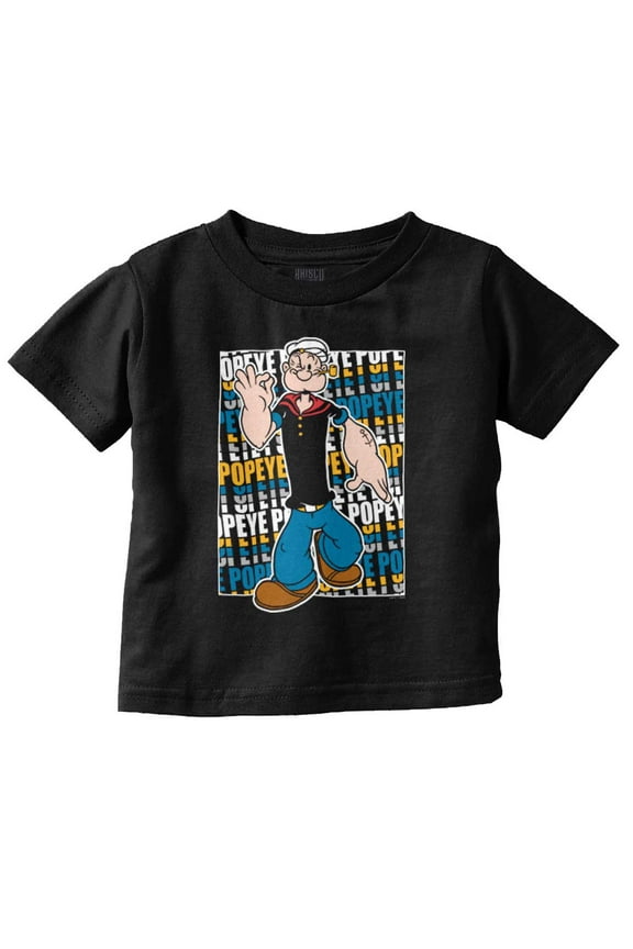 Classic Retro Popeye the Sailor Man Toddler Boy Girl T Shirt Infant Toddler Brisco Brands 6M