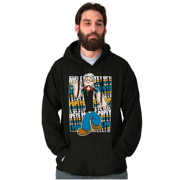 Classic Retro Popeye the Sailor Man Unisex Plus Size Hoodie Brisco Brands 4X