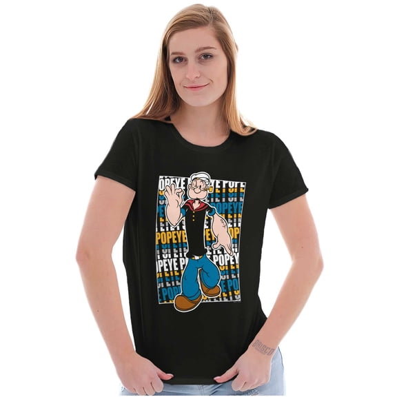 Classic Retro Popeye the Sailor Man Women's T Shirt Ladies Tee Brisco Brands X
