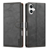 Classic Retro Solid Color Series with Card Slots and Stand Function PU Leather Phone Case For iPhone 16