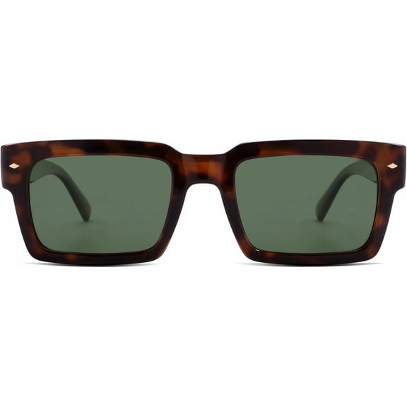 Classic Retro Square Polarized Sunglasses Womens Mens, 80s 90s Trendy Rectangle Shades SJ2393