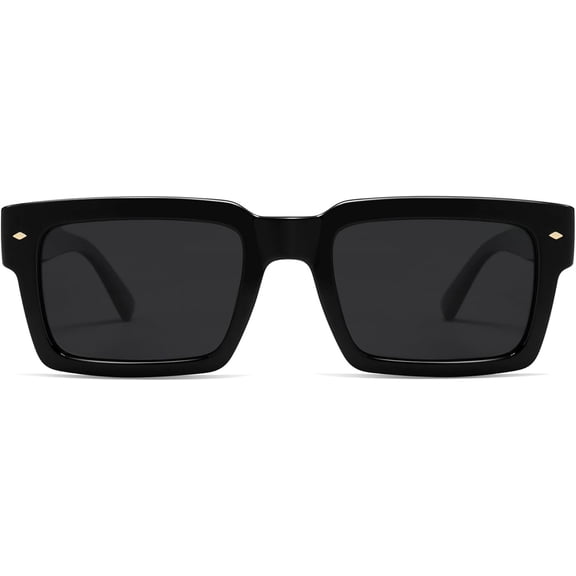 Classic Retro Square Polarized Sunglasses Womens Mens, 80s 90s Trendy Rectangle Shades SJ2393