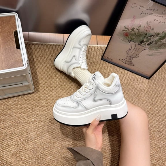 Classic Retro Stylish College Style Thick-soled High-top Women'S Sports Sneaker | All-season, Upper, Fabric Inner and Sole, PVC Sole, Lace-up Closure, Women Shoes