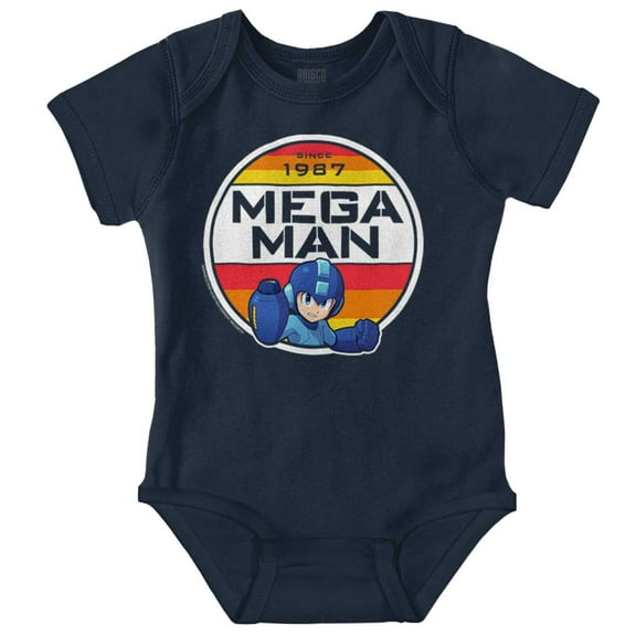 Classic Retro Video Game Mega Man Romper Boys or Girls Infant Baby Brisco Brands 12M