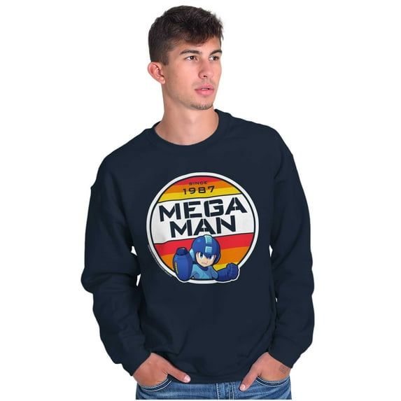 Classic Retro Video Game Mega Man Sweatshirt for Men or Women Brisco Brands X