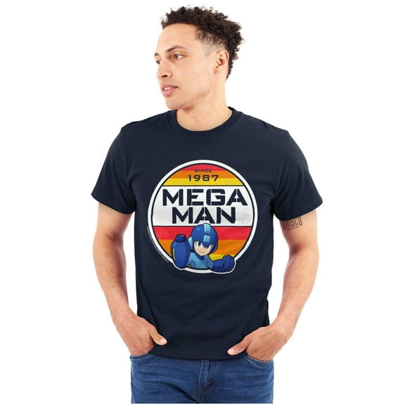 Classic Retro Video Game Mega Man Unisex Plus Size Graphic Tee Brisco Brands 2X