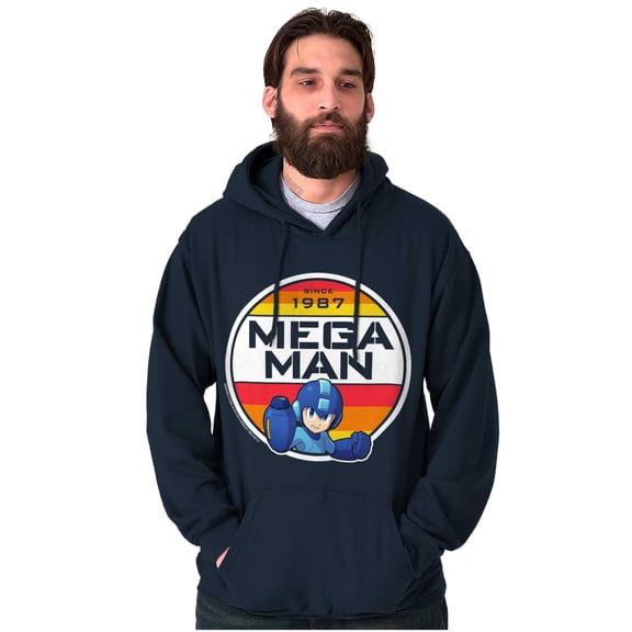 Classic Retro Video Game Mega Man Unisex Plus Size Hoodie Brisco Brands 2X