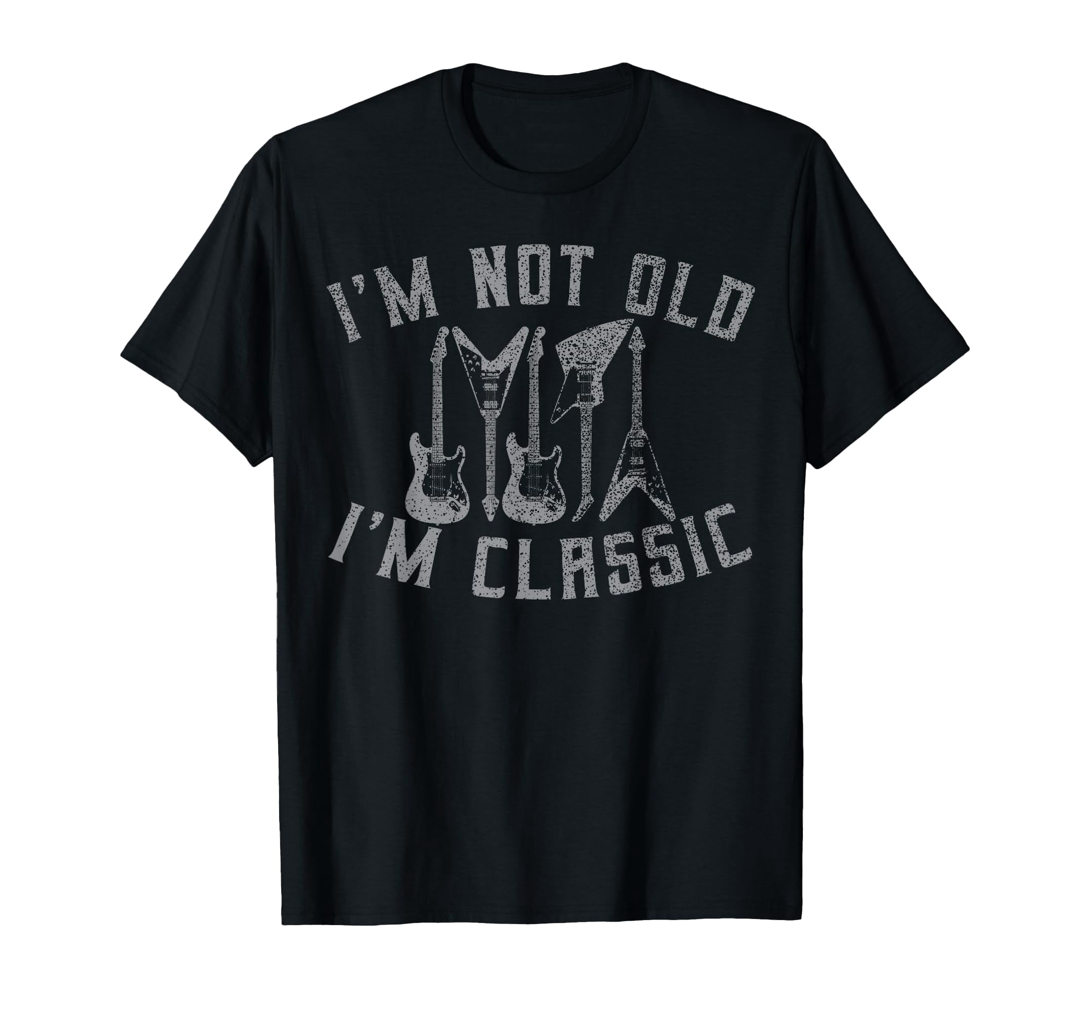 Classic Retro Vintage Guitar Graphic T-Shirt for Music Lovers - Walmart.com