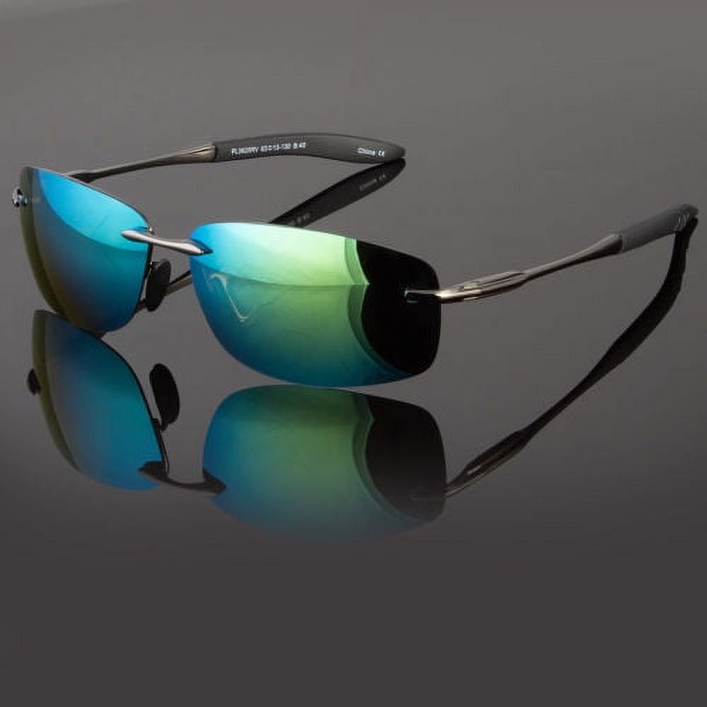 Classic Retro Vintage Mens Polarized Fashion Rimless Sunglasses Sports