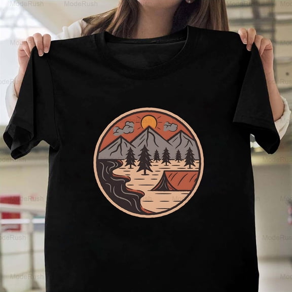 Classic Retro Vintage Outdoor Adventure Nature Camping Graphic Design Print Unisex T-Shirt Y0503, Up to Size 5XL