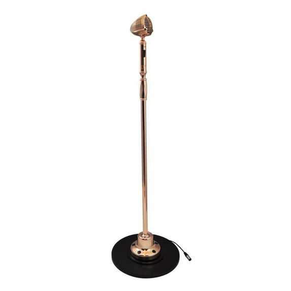 Classic Retro Vintage Style Microphone & Swing Stand, Gold Style