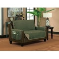 thumbnail image 1 of Classic Reversible Quilted Waterproof Furniture Proctor Diamond Design (Loveseat, Green/Taupe), 1 of 2