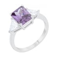 thumbnail image 1 of Classic Rhodium Engagement Ring, Amethyst - Size 7, 1 of 1