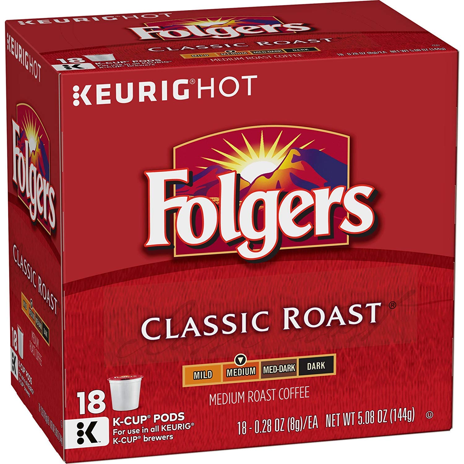 Classic Roast Coffee, Medium Roast Coffee, K Cup Pods for Coffee Makers