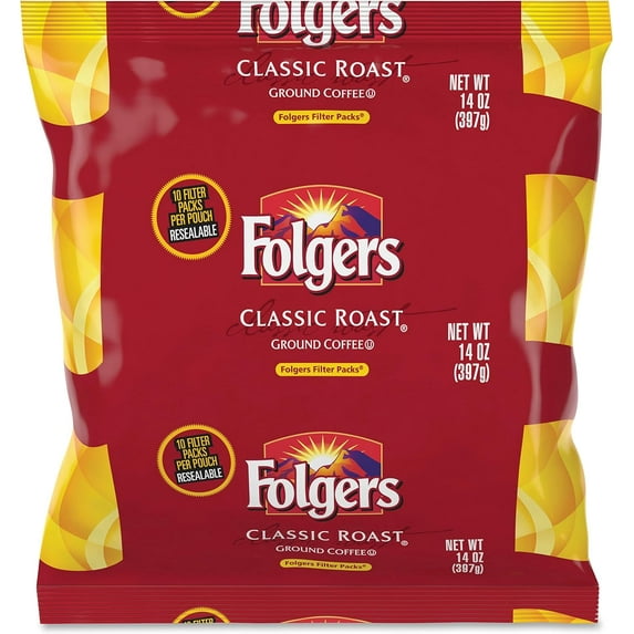 Folgers Coffee Filter Packs, Classic Roast, 1.4 Oz Pack, 40/carton