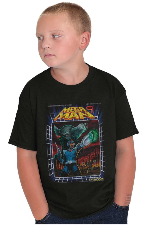 Classic Robot Video Game Mega Man 9 Crewneck T Shirts Boy Girl Teen Brisco Brands X