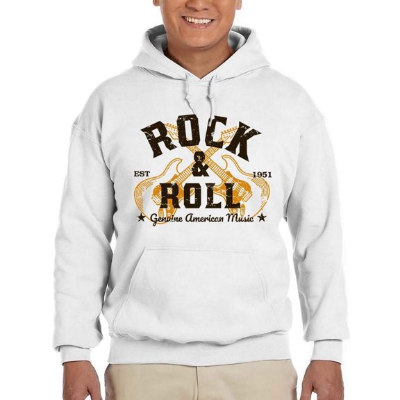 Classic Rock And Roll Guitar Tee Hoodie Men's