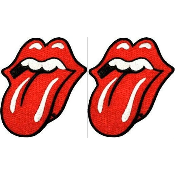Classic Rock Band Stones Tongue Logo 3 Inches Tall Embroidered Iron On Patch