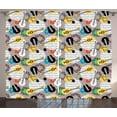 thumbnail image 1 of Ambesonne Classic Rock Curtains 2 Panel Set, Guitars Notes, 108" x 63", Multicolor, 1 of 3