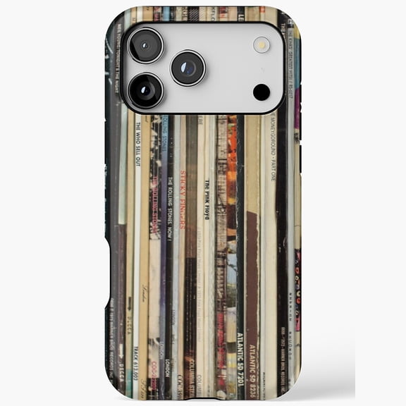Classic Rock Vinyl Records Vintage Retro Track Album Stack Case for iPhone 11 12 13 14 15 16 17 Pro Max
