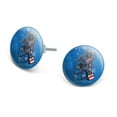 thumbnail image 1 of Classic Rockers Dogs Rocking Chair USA Flag Novelty Silver Plated Stud Earrings, 1 of 4