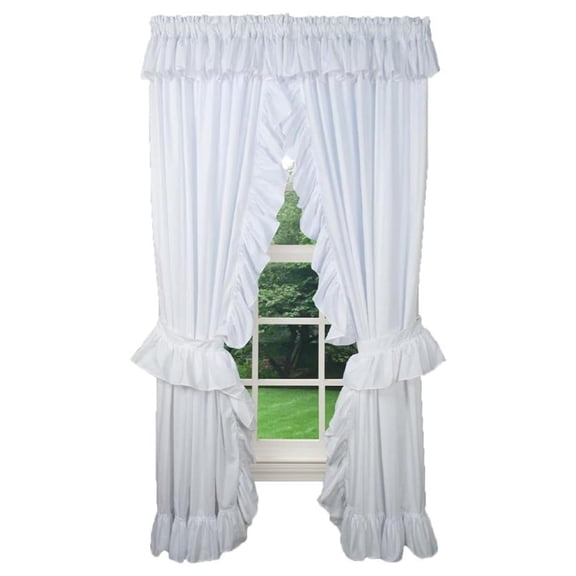 Classic Rod Pocket Curtain Panel Pair (White, 84" W x 84" L)