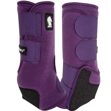 Medium Classic Equine Horse Legacy2 Front Protective Boots Eggplant