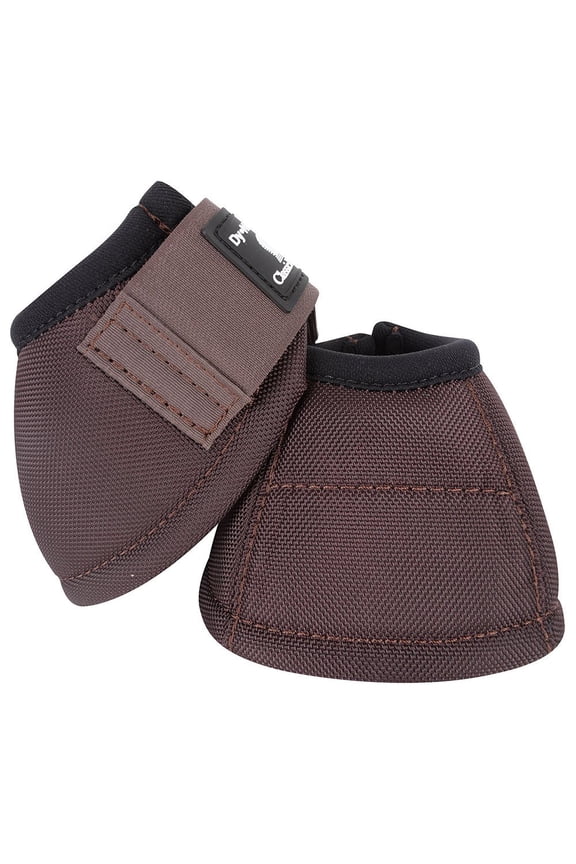 Small Classic Equine Dyno Horse No Turn Bell Boots Pair Chocolate