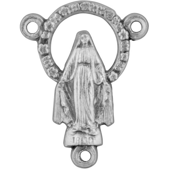 Classic Rosary Centerpiece with Holy Soil or Water - Pack of 3 (Our Lady of Grace)