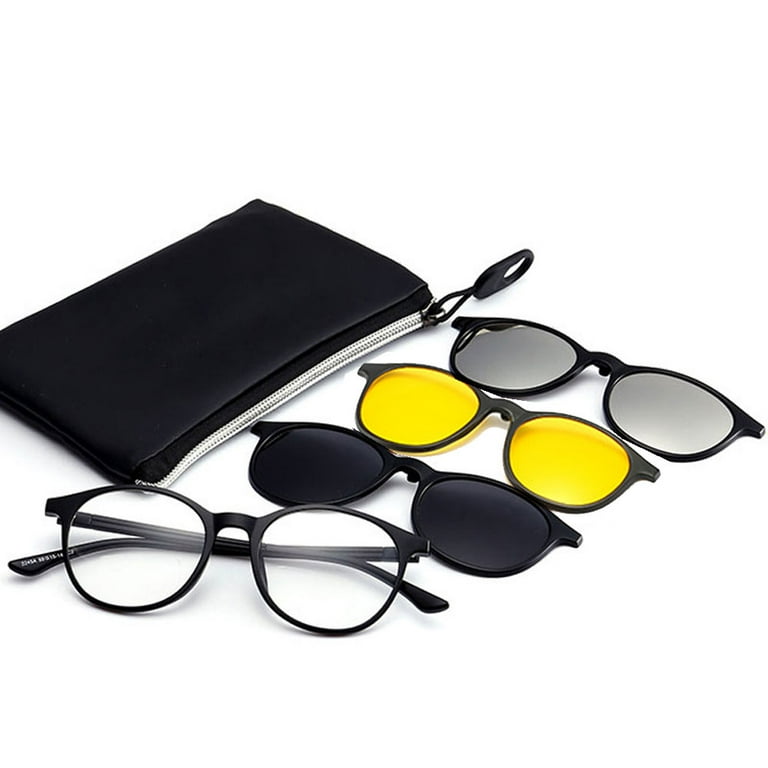 Classic Round BIFOCAL Reading Glasses 1.50 3 Pcs Magnetic Polarized Night Vision Clip on Sunglasses UV for Men and Women Fishing