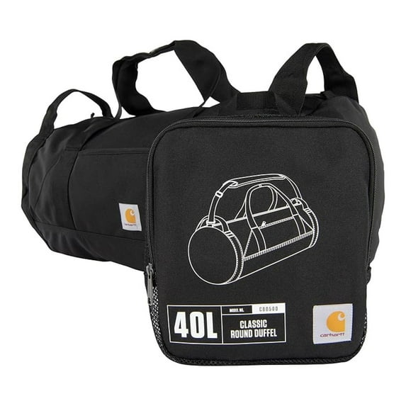 Classic Round Duffel with Utility Pouch, Heavy-Duty, Water-Resistant Packable Gear Bag for Jobsite, Gym, and Travel