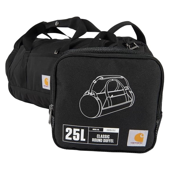 Classic Round Duffel with Utility Pouch, Heavy-Duty, Water-Resistant Packable Gear Bag for Jobsite, Gym, and Travel