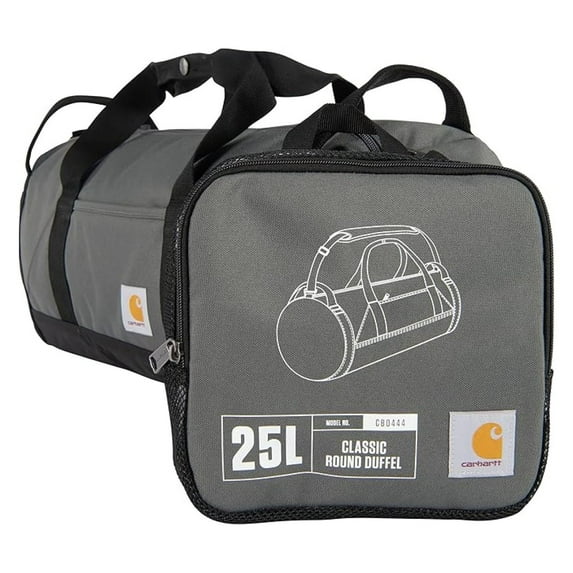 Classic Round Duffel with Utility Pouch, Heavy-Duty, Water-Resistant Packable Gear Bag for Jobsite, Gym, and Travel