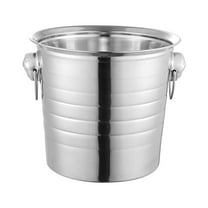 Vikakiooze Classic Round Ice Bucket Stainless Steel Drink Cooler Beverage Bucket Chill Wine And Beer Family Gathering 101.4oz