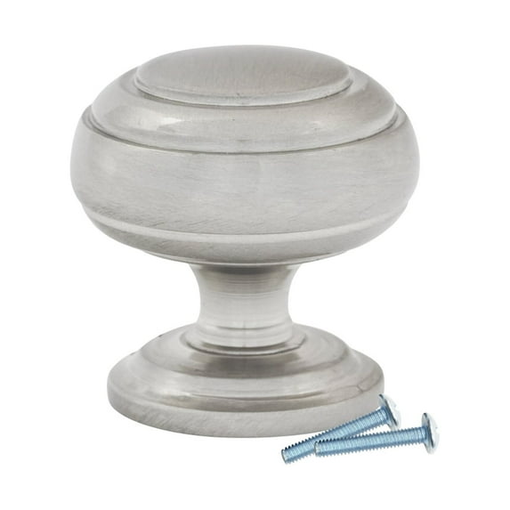 Classic Round Ring Brushed Nickel Cabinet Hardware Knob, 1-1/4 Inch Diameter