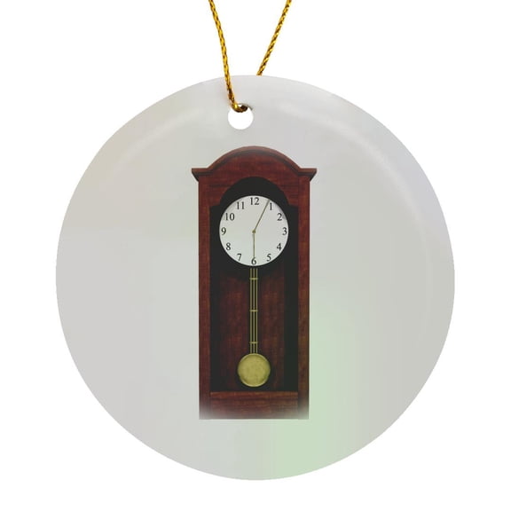 3drose, Classic Round Topped Pendulum Clock, Circle Porcelain Ornament