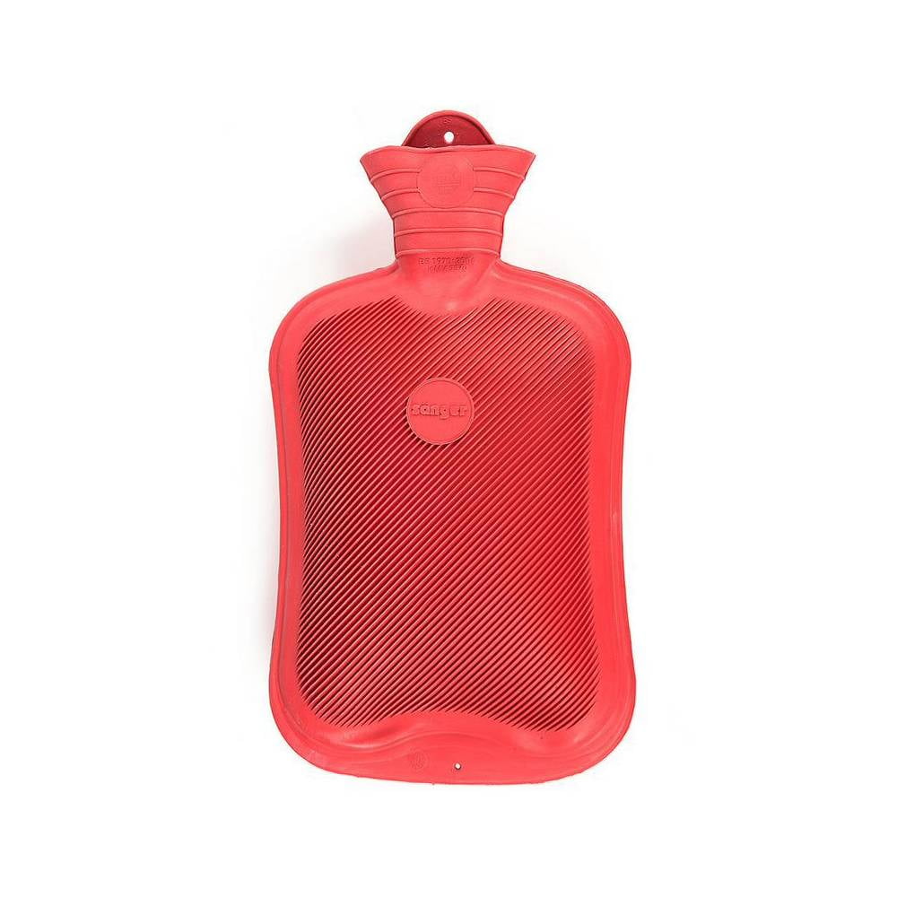 Classic Rubber Hot Water Bottle with Hanging Hole Holds 2 Liters