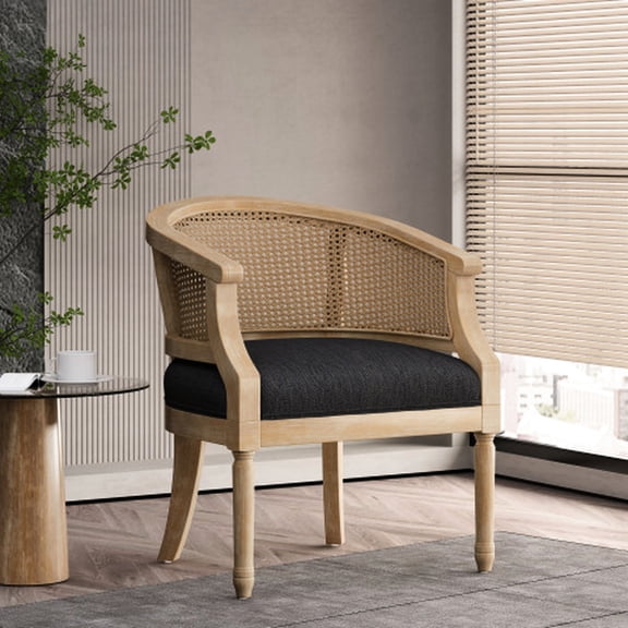 Classic Rubberwood Accent Chair In Charcoal With Upholstery Beautifully Upholstered And Wood Frame