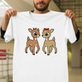 thumbnail image 1 of Classic Rudolph And Clarice Christmas Graphic Unisex T-Shirt, Retro Holiday Movie Gift G0078, Up to Size 5XL, 1 of 2