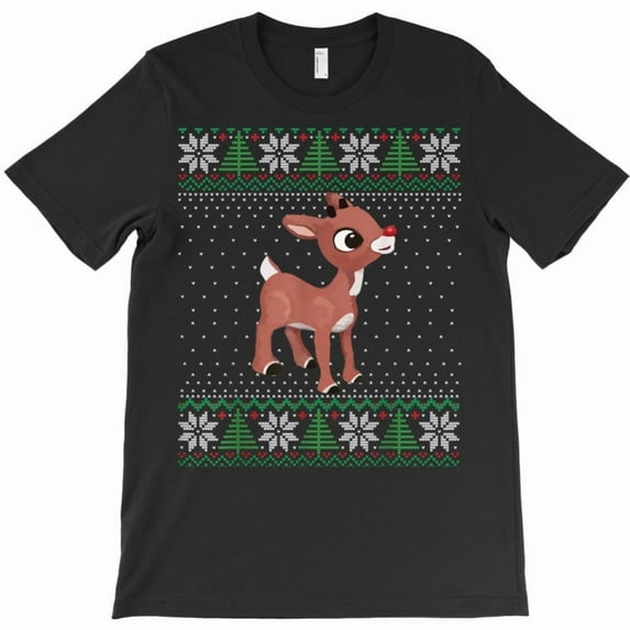 Classic Rudolph Funny Christmas Pajama Matching Family Graphic Retro Humor Unisex T-Shirt U031, Sizes up to 5XL