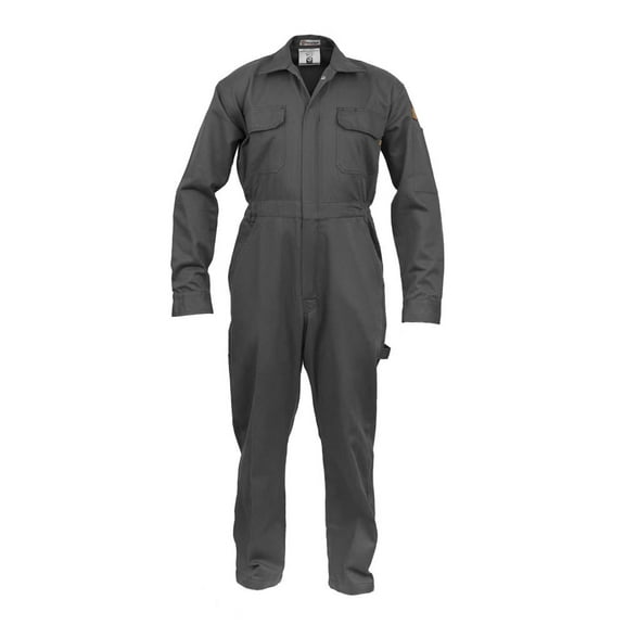 Classic Safety Work Coverall – 100% Cotton, 7 oz (Small, Dark Grey)
