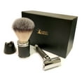 thumbnail image 1 of Classic Samurai Men's Shaving Set with Heavy Duty Stainless Steel Safety Razor,Shaving Brush & Stand, 1 of 7