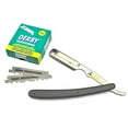 thumbnail image 1 of Classic Samurai Stainless Steel Professional Barber Straight Edge Razor with 100 Count Derby Single Edge Razor Blades, 1 of 4