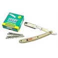 thumbnail image 1 of Classic Samurai Stainless Steel Professional Barber Straight Razor with 100 Derby Blades (Cream), 1 of 4