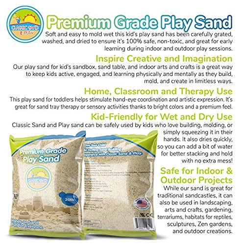 Classic Sand and Play Sand for Sandbox, Table, Therapy, and Outdoor Use