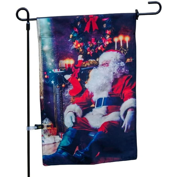 Classic Santa Claus Double-Sided Garden Flag, Outdoor Christmas Decorative Flag for Homes, Yards, and Gardens, 12 x 18 Inch