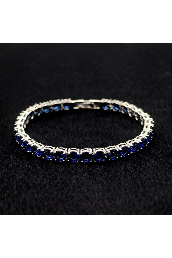 Classic Sapphire Tennis Bracelet in Rhodium