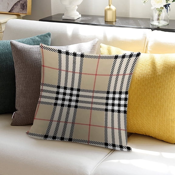 Classic Scottish Tartan Plaid Soft Plush Throw Pillow Covers 20"x20" Decorative Cushion Cases with Hidden Zipper for Sofa Couch Bed Living Room, Pillow Cover Only Made in USA