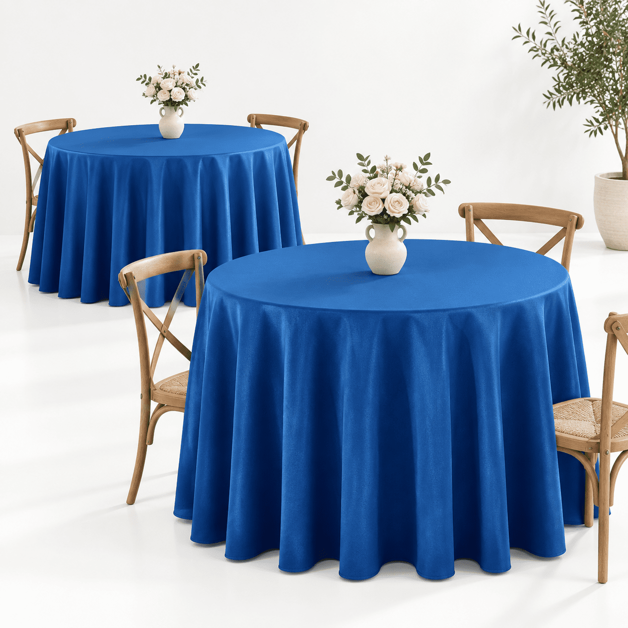 Classic Series 2 Pack 120inch Round Table Cloth Royal Blue - Walmart.com